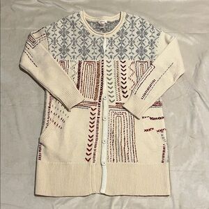 Patterned Sundance wool Cream Cardigan Sweater
